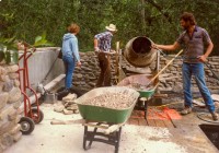 Neil and others, rebuilding the Swimming Pool, circa 1980